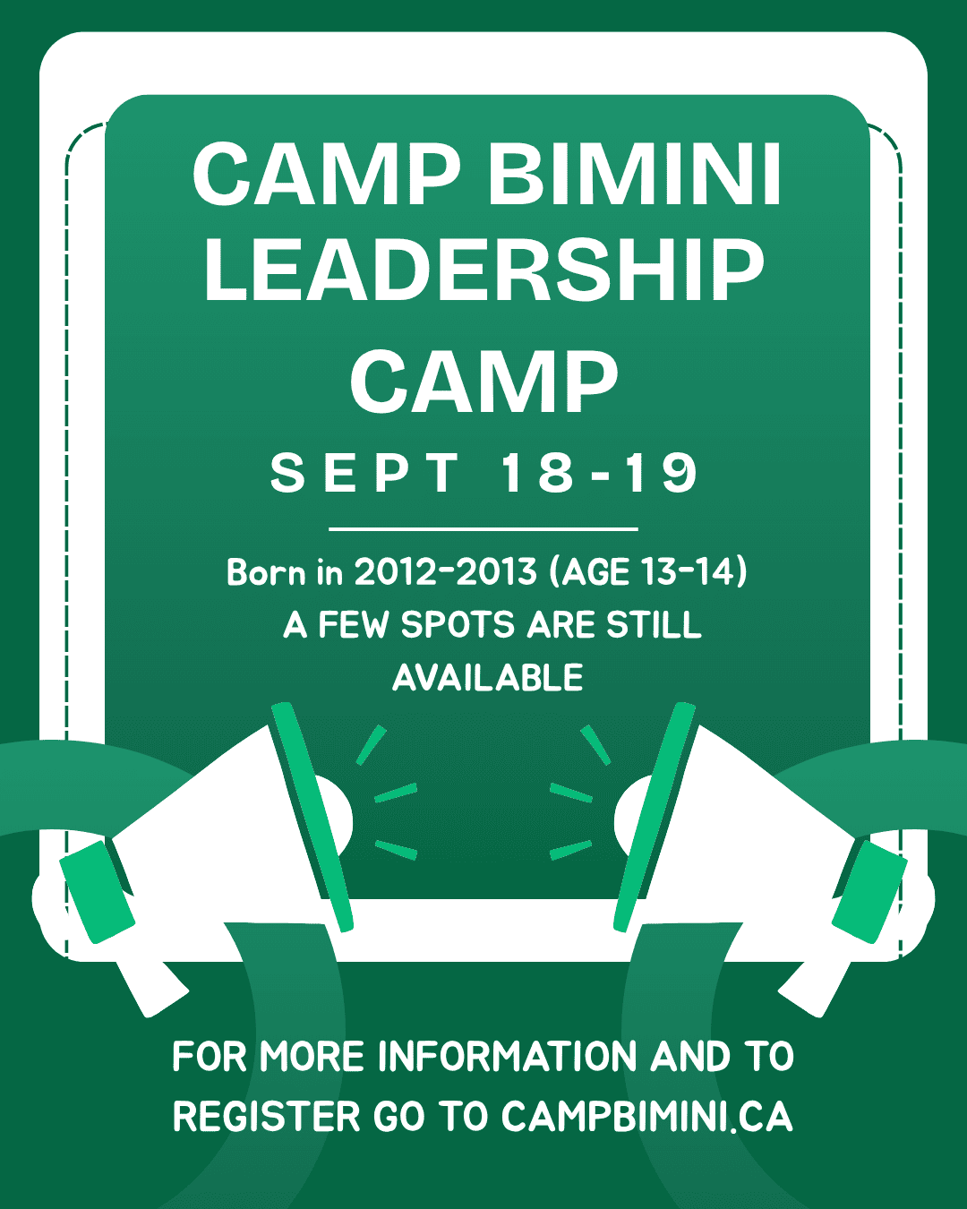 Leadership Camp – Sept 18-19